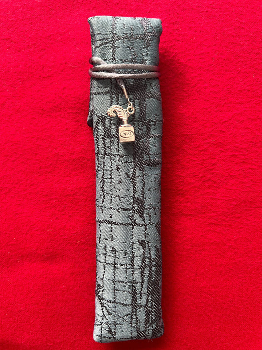 Abstract Slate - Single Pen Kimono Case with Soft Luxurious Satin Interior