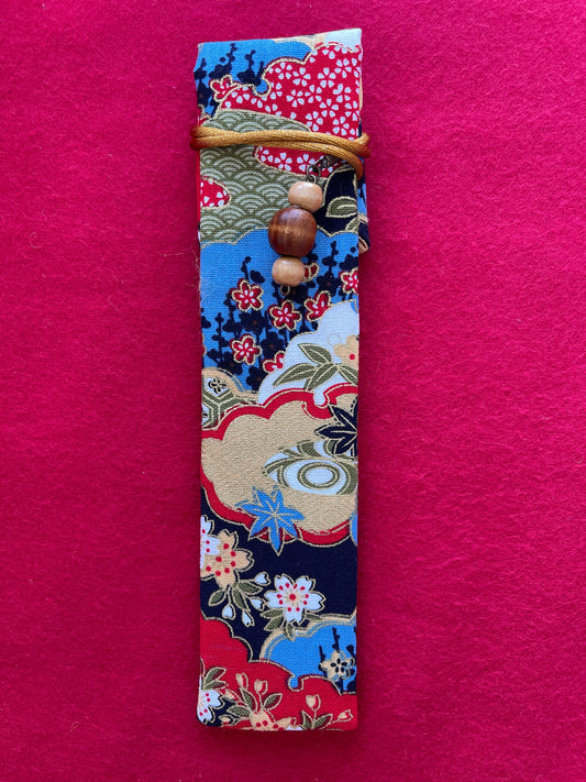 Blue Flower Fields - Single Pen Kimono Case with Soft Luxurious Satin Interior