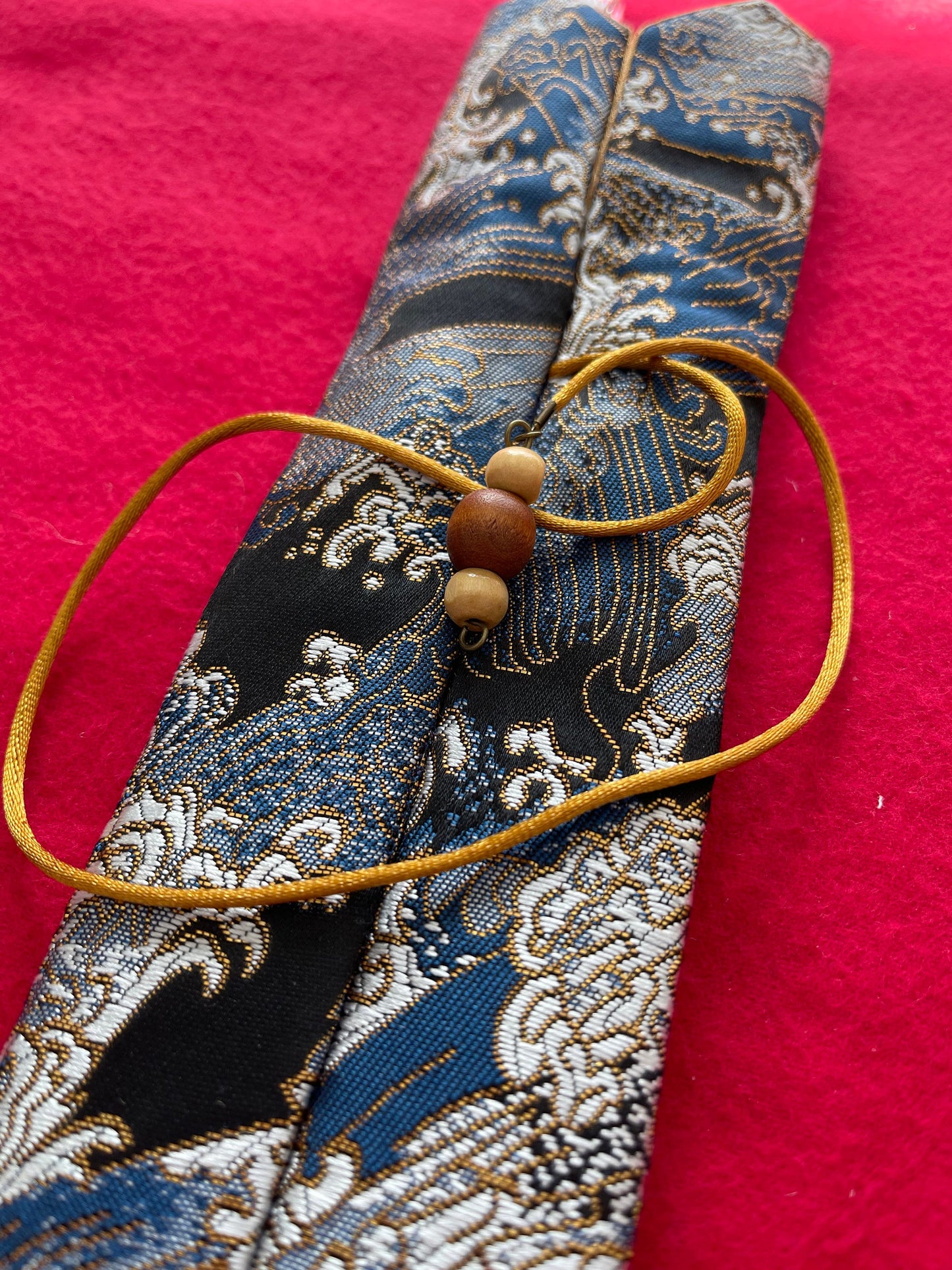Great Wave - Double Pen Kimono Case with Soft Luxurious Satin Interior