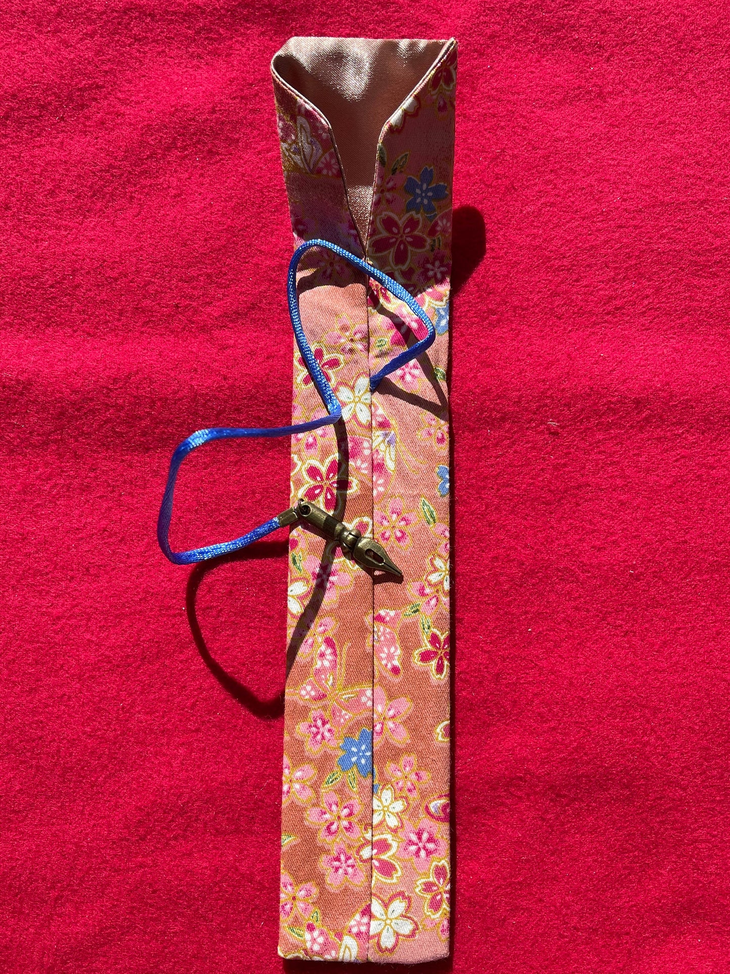 Pink Sakura - Single Pen Kimono Case with Soft Luxurious Satin Interior