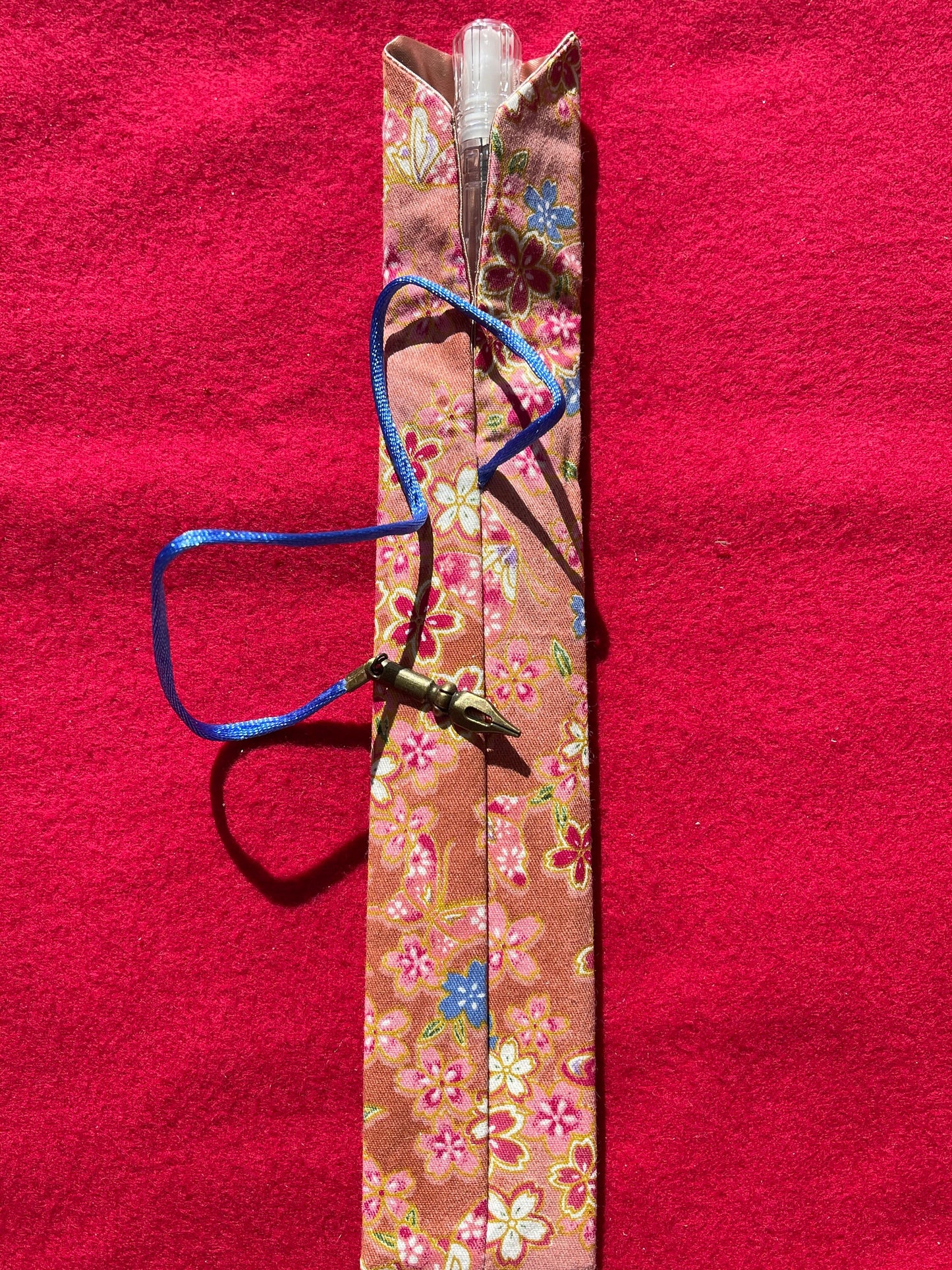 Pink Sakura - Single Pen Kimono Case with Soft Luxurious Satin Interior