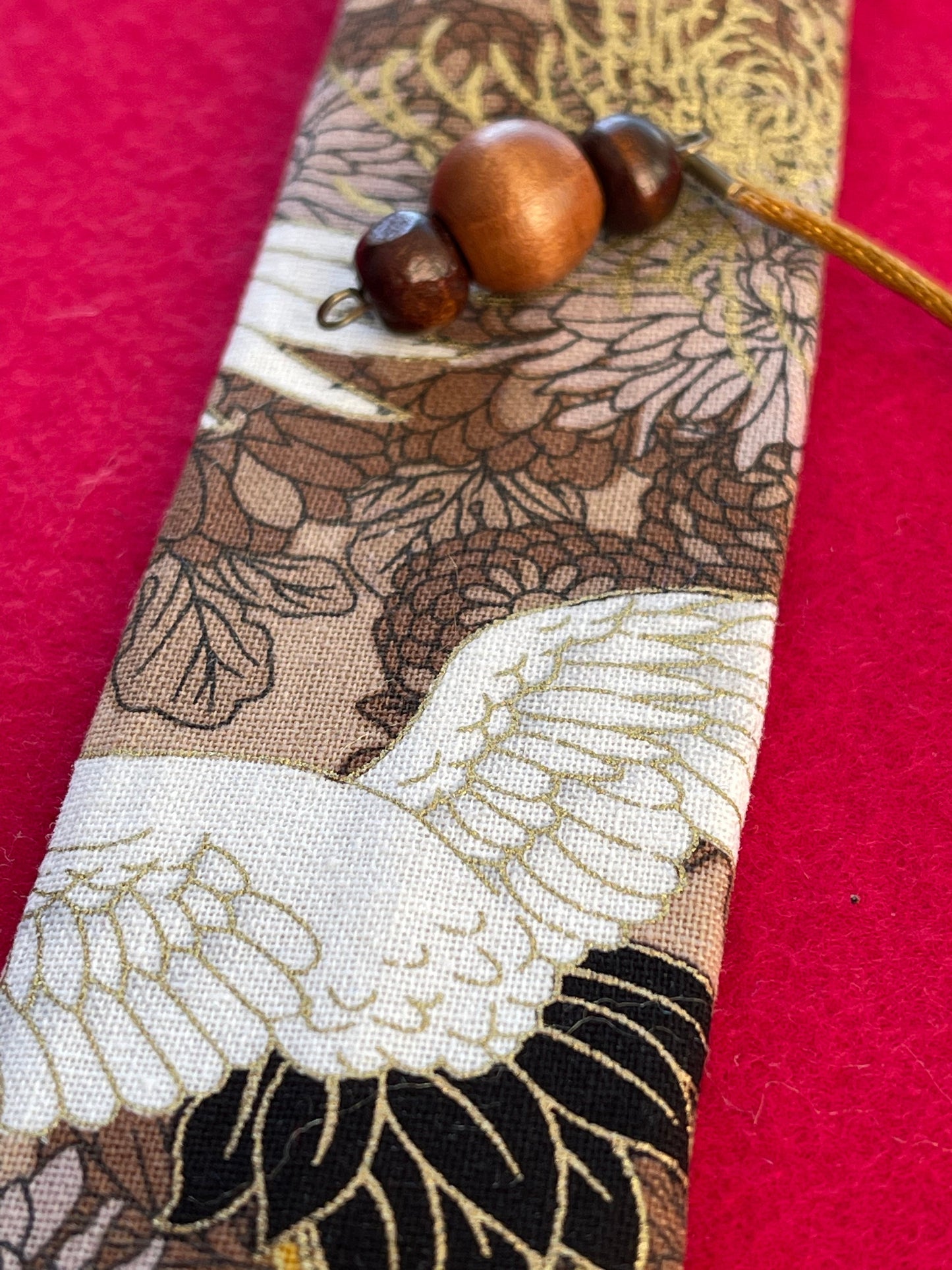 Brown Cranes - Single Pen Kimono Case with Soft Luxurious Satin Interior