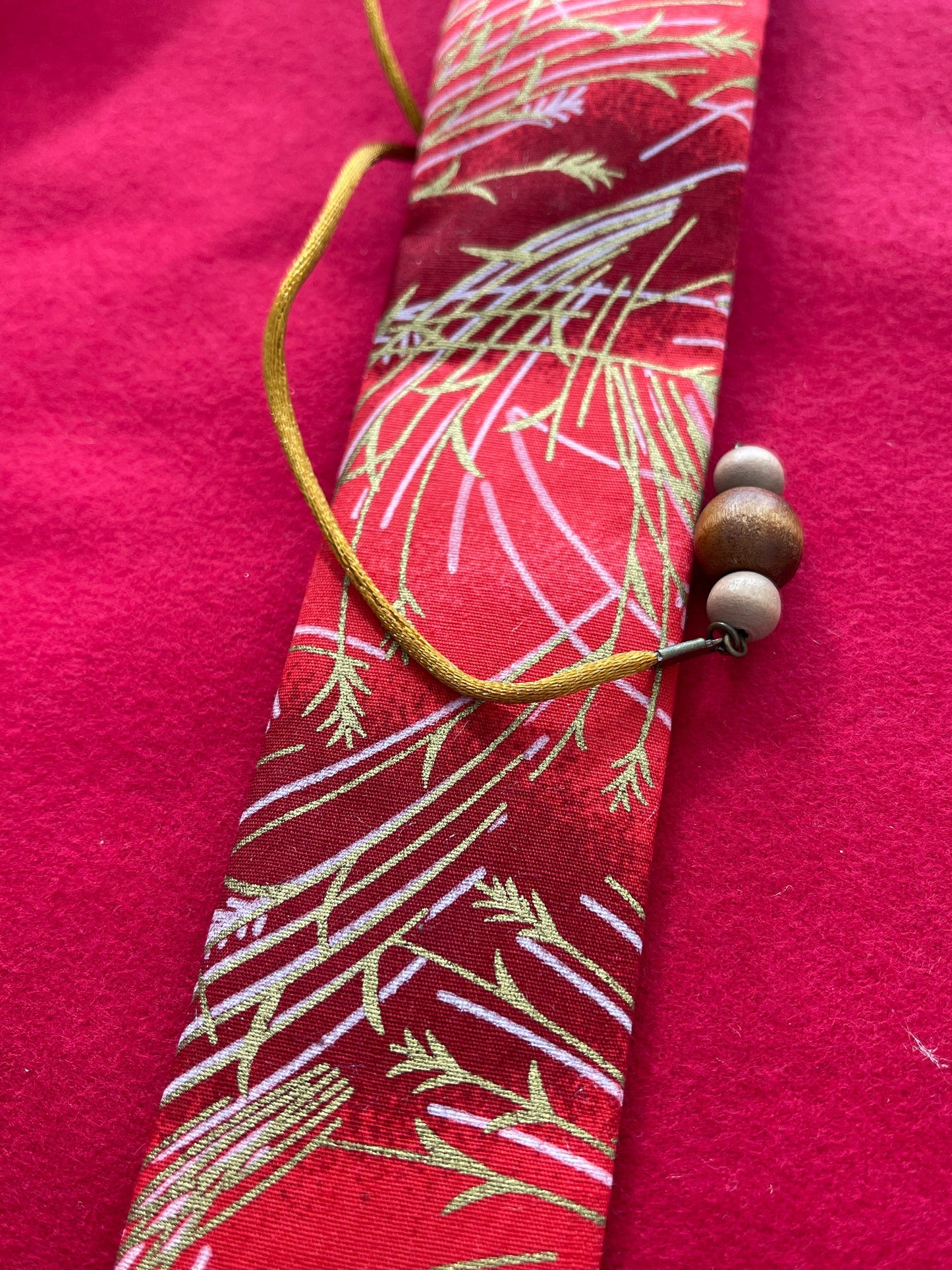 Red Wheat - Single Pen Kimono Case with Soft Luxurious Satin Interior