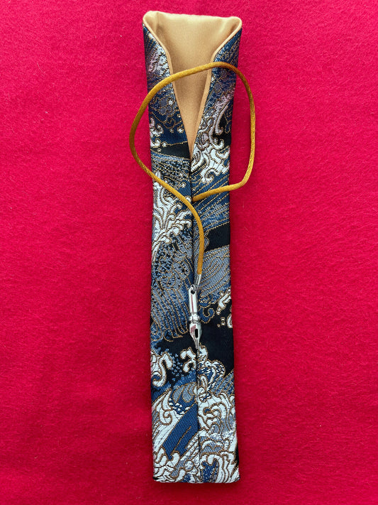 Great Wave - Single Pen Kimono Case with Soft Luxurious Satin Interior