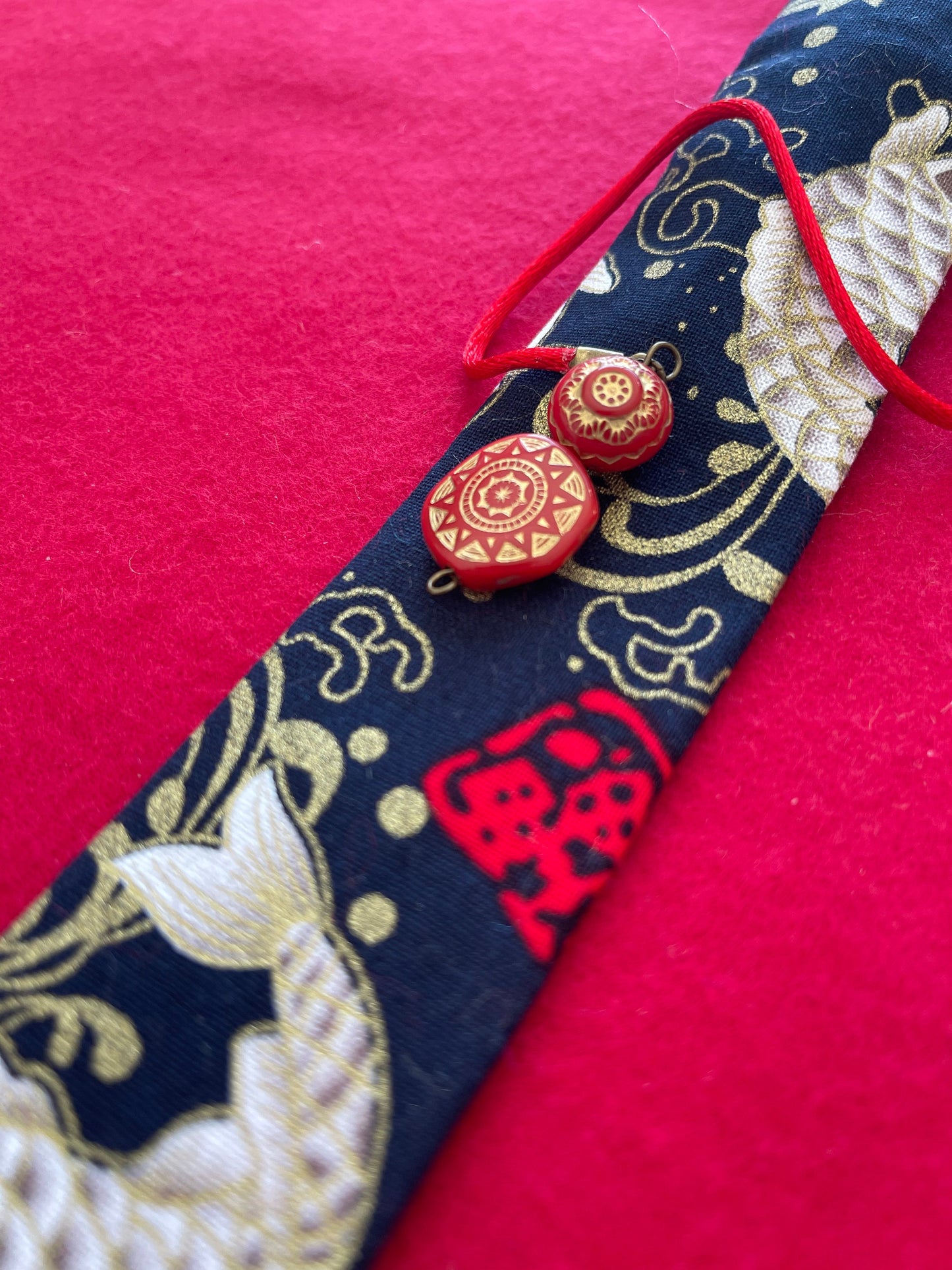 Blue Koi Fish - Single Pen Kimono Case with Soft Luxurious Satin Interior