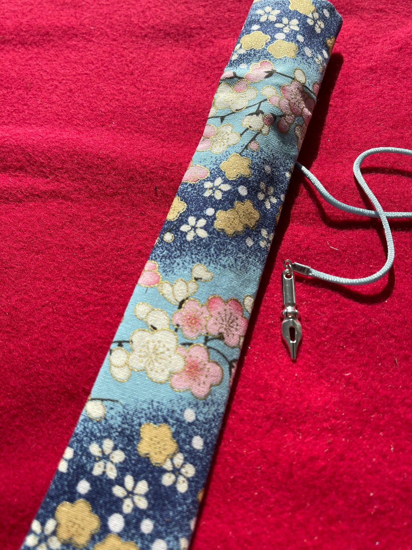 Spring Sakura - Single Pen Kimono Case with Soft Luxurious Satin Interior
