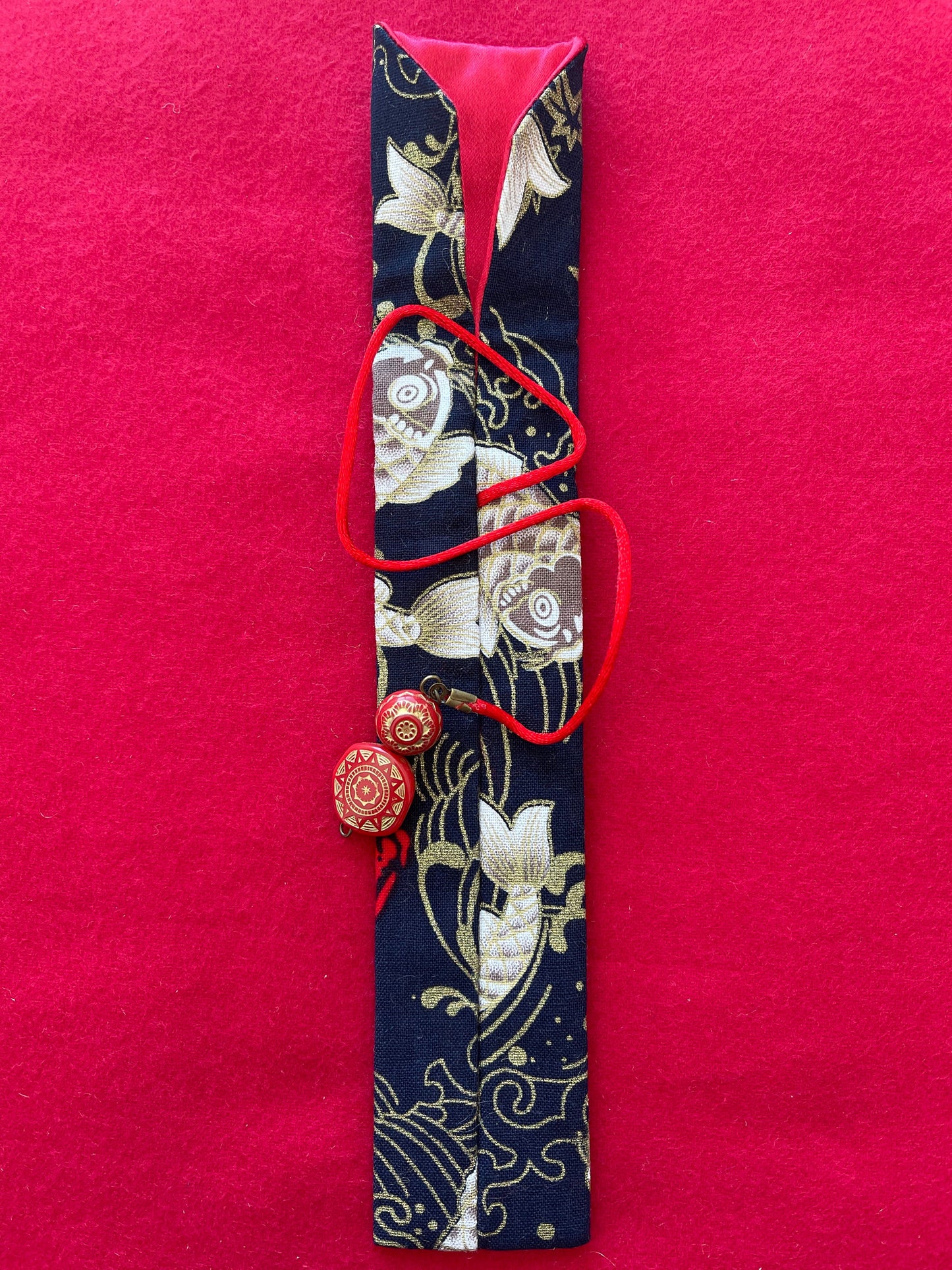 Blue Koi Fish - Single Pen Kimono Case with Soft Luxurious Satin Interior