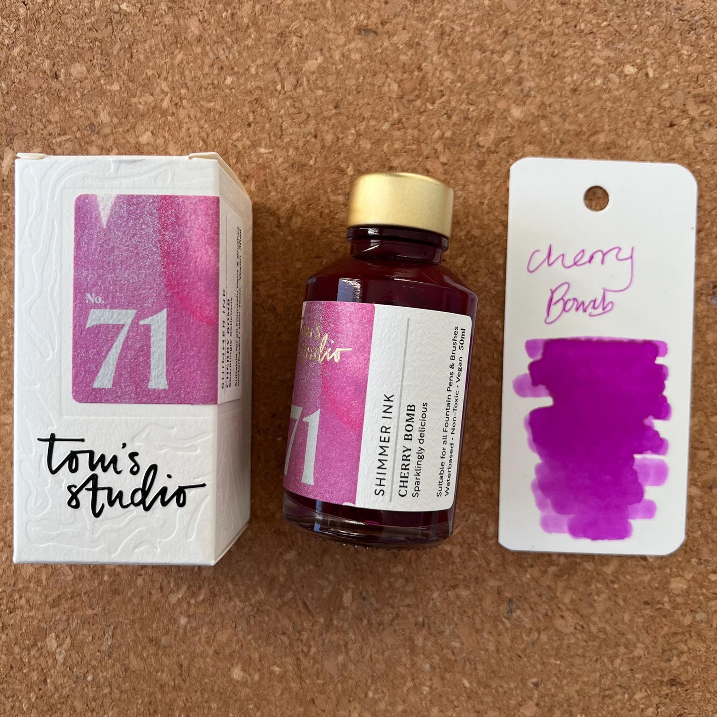 Tom's Studio #71 Cherry Bomb Shimmer Fountain Pen Ink 50ml