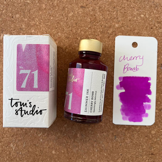 Tom's Studio #71 Cherry Bomb Shimmer Fountain Pen Ink 50ml