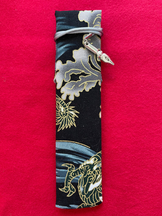 Dragons - Single Pen Kimono Case with Soft Luxurious Satin Interior