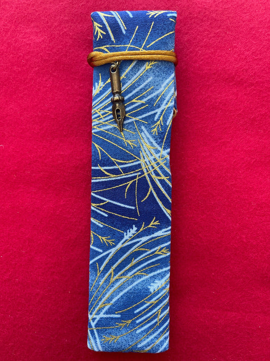 Blue Wheat - Single Pen Kimono Case with Soft Luxurious Satin Interior