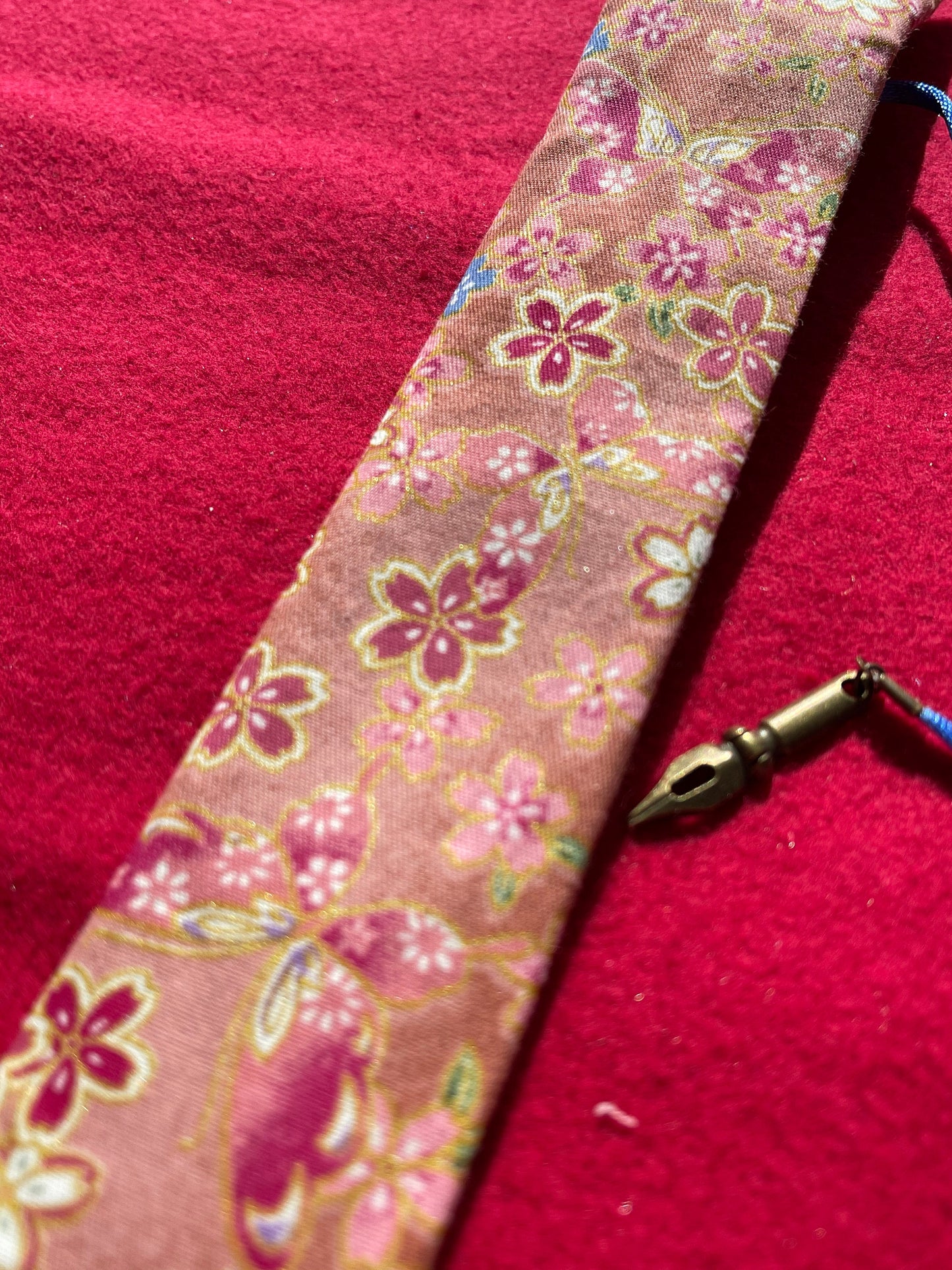 Pink Sakura - Single Pen Kimono Case with Soft Luxurious Satin Interior