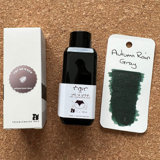 Troublemaker Autumn Rain Gray Shimmer Fountain Pen Ink 60ml