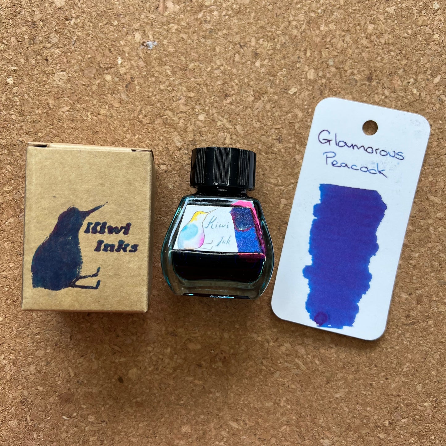 Kiwi Inks Glamorous Peacock Shimmer & Sheen Fountain Pen Ink 30ml