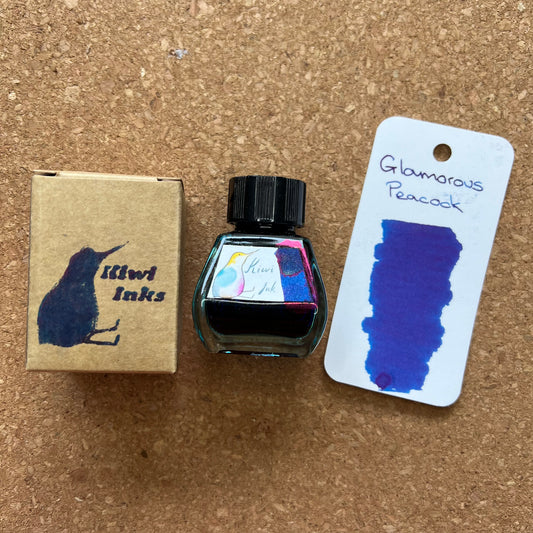 Kiwi Inks Glamorous Peacock Shimmer & Sheen Fountain Pen Ink 30ml