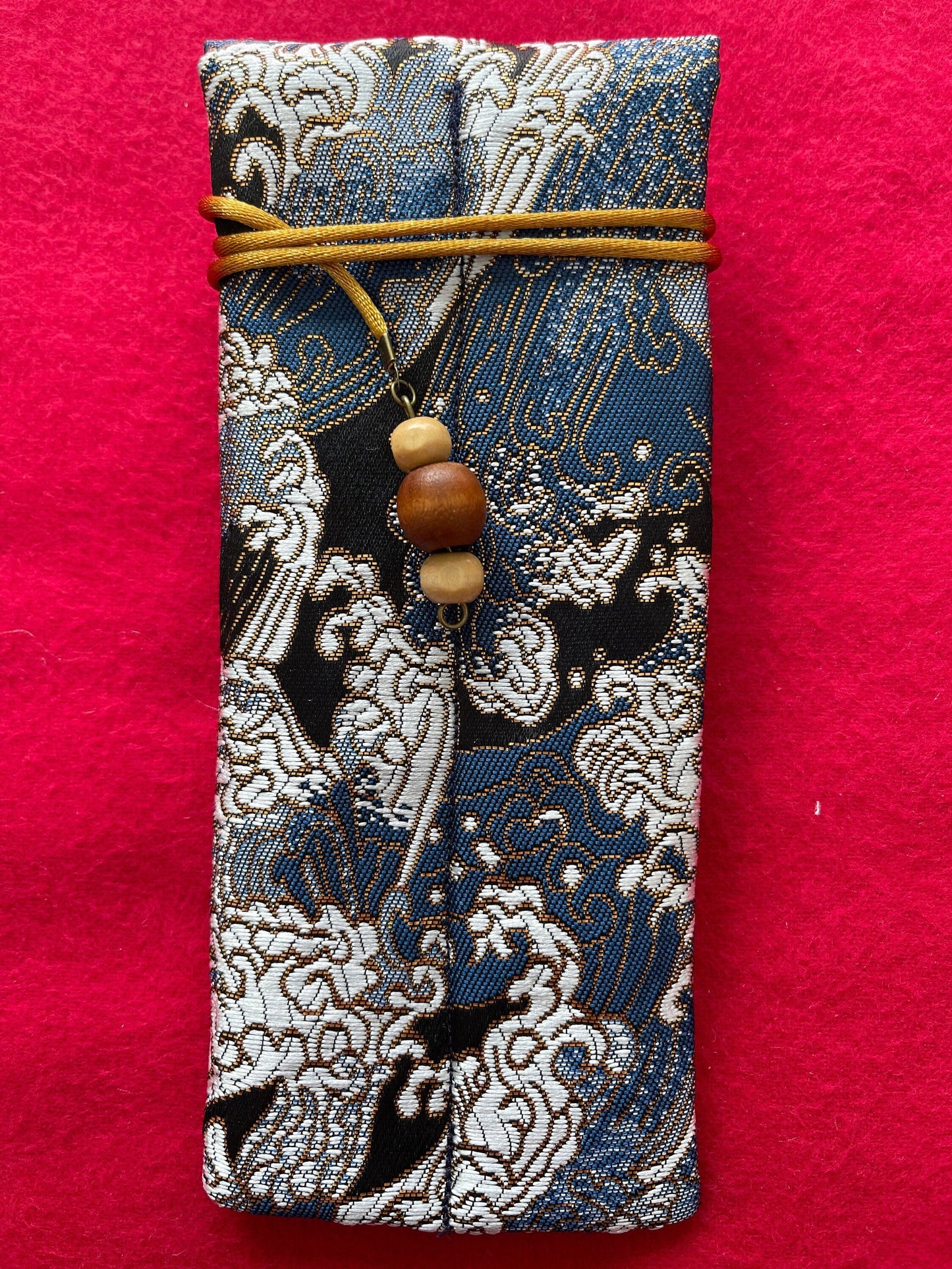 Great Wave - Double Pen Kimono Case with Soft Luxurious Satin Interior