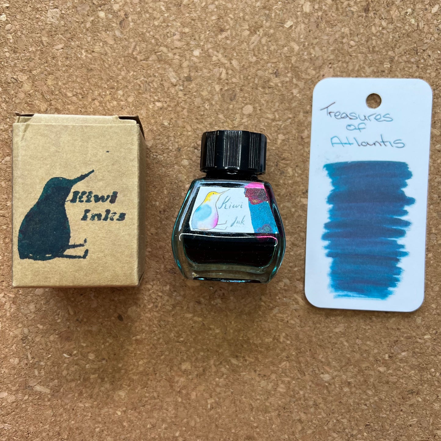 Kiwi Inks Treasures of Atlantis Shimmer & Sheen Fountain Pen Ink 30ml