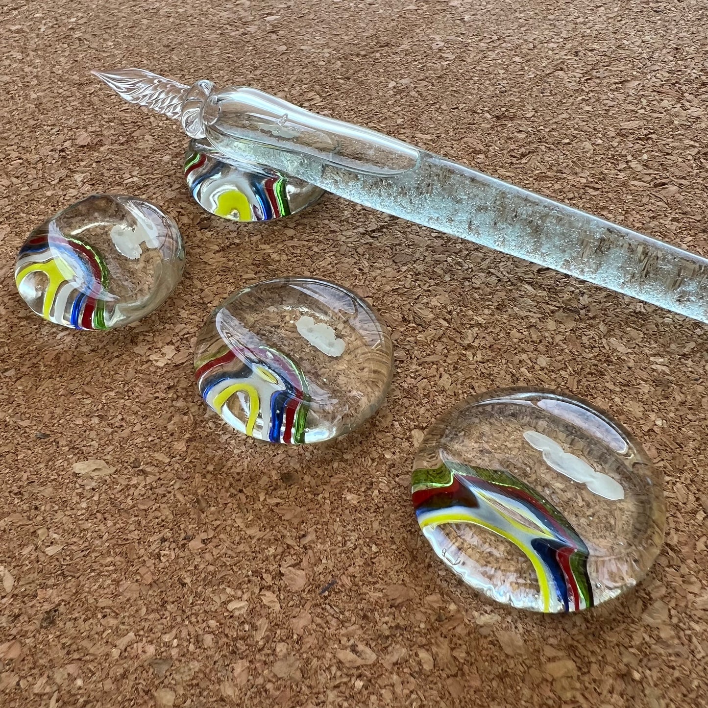 Handmade Rainbow Glass Pen Stand