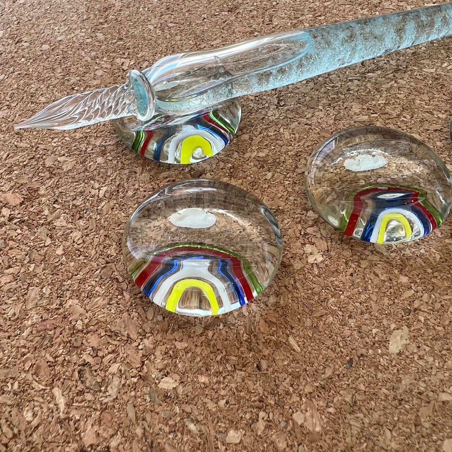 Handmade Rainbow Glass Pen Stand